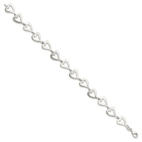 Sterling Silver Polished Heart Bracelet - Larson Jewelers