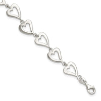 Sterling Silver Polished Heart Bracelet - Larson Jewelers