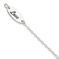 Sterling Silver Polished Enamel Heart LOVE Bracelet - Larson Jewelers