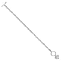 Sterling Silver Polished Heart Bracelet - Larson Jewelers