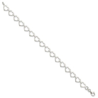 Sterling Silver Polished Heart Bracelet - Larson Jewelers