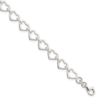 Sterling Silver Polished Heart Bracelet - Larson Jewelers