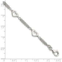 Sterling Silver Polished Hearts 7.5in w/1.0 in ext Bracelet - Larson Jewelers