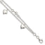 Sterling Silver Polished Dangle Heart 6.5in Plus .75 in ext Bracelet - Larson Jewelers