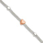 Sterling Silver Polished Rose-plated Heart Bracelet - Larson Jewelers