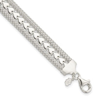 Sterling Silver Polished Textured Heart Bracelet - Larson Jewelers