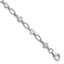 Sterling Silver Rhodium-plated 7.5 inch Heart and Cross Bracelet - Larson Jewelers