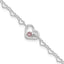 Sterling Silver Polished Heart Link CZ 7in w/1in ext. Bracelet - Larson Jewelers