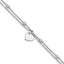 Sterling Silver Rhod-pltd Brushed Heart Beaded 7.25in w/1in ext Bracelet - Larson Jewelers