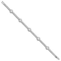 Sterling Silver Rhodium-plated CZ 7 inch Tennis Bracelet