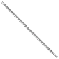 Sterling Silver Rhodium-plated Double Row CZ 7.25 inch Tennis Bracelet