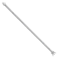 Sterling Silver Rhodium-plated 4mm Round CZ 7.5in Tennis Bracelet