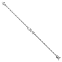 Sterling Silver Rhodium-plated CZ LOVE 7.25 inch Tennis Bracelet