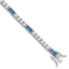 Sterling Silver Rhodium-plated Blue and White CZ 7.25in Tennis Bracelet