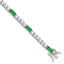 Sterling Silver Rhodium-plated Green and White CZ 7.25 inch Tennis Bracelet