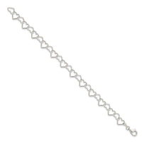 Sterling Silver 7.5inch Polished Fancy Heart Link Bracelet - Larson Jewelers