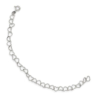 Sterling Silver 8inch Polished Fancy Heart Link Bracelet - Larson Jewelers