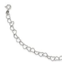 Sterling Silver 8inch Polished Fancy Heart Link Bracelet - Larson Jewelers