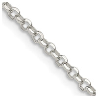 Sterling Silver 2mm Diamond-cut Cable Chain w/4in ext.