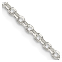 Sterling Silver 2.5mm Diamond-cut Cable Chain w/4in ext.