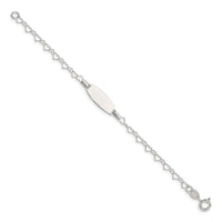 Sterling Silver Polished Engraveable Children's ID Heart Link Bracelet - Larson Jewelers