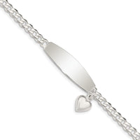 Sterling Silver w/Heart Charm ID Bracelet - Larson Jewelers