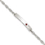 Sterling Silver Polished ID with Red CZ Heart Bracelet - Larson Jewelers