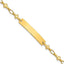 Sterling Silver Gold-tone 6.25 inch Cross Children's ID Bracelet