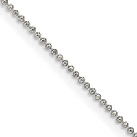 Sterling Silver 1mm Beaded Chain Necklace