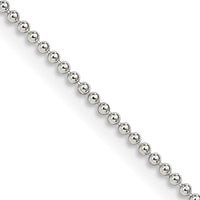 Sterling Silver 1.25mm Beaded Chain Necklace