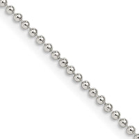 Sterling Silver 1.5mm Beaded Chain Necklace