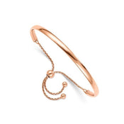 Sterling Silver Rose Gold-Plated Women’s Adjustable Bangle - Larson Jewelers