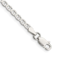 Sterling Silver 3.1mm Flat Anchor Chain Anklet