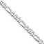 Sterling Silver Rhodium-plated Lightweight Flat Figaro Chain