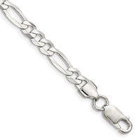 Sterling Silver 5.5mm Lightweight Flat Figaro Chain