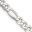 Sterling Silver 5.5mm Lightweight Flat Figaro Chain Necklace