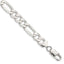 Sterling Silver 8.5mm Lightweight Flat Figaro Chain Bracelet