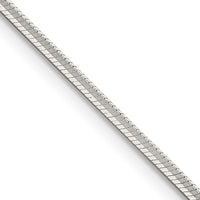 Sterling Silver 1.65mm Octagonal Snake Chain Necklace