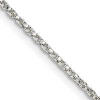 Sterling Silver 1.25mm Twisted Box Chain Necklace