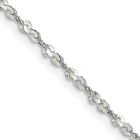 Sterling Silver 1.8mm Twisted Serpentine Chain Necklace