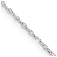 Sterling Silver 1.4mm Flat Oval Cable Chain w/2in ext.