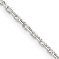 Sterling Silver 1.65mm Diamond-cut Long Link Cable Chain Necklace w/2in ext.