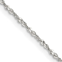 Sterling Silver 1.2mm Twisted Serpentine Chain Necklace