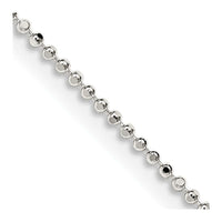 Sterling Silver 1.05mm Square Fancy Beaded Chain