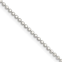 Sterling Silver 1.15mm Square Fancy Beaded Chain Necklace