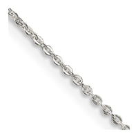 Sterling Silver .9mm Flat Link Cable Chain Necklace w/4in ext.