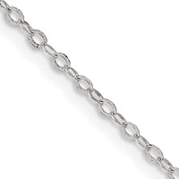 Sterling Silver 1.5mm Flat Open Oval Cable Chain Necklace