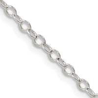 Sterling Silver 2.5mm Flat Open Oval Cable Chain Necklace