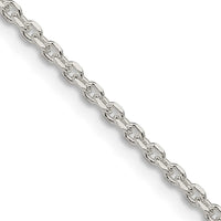 Sterling Silver 2.1mm Diamond-cut Forzantina Cable Chain Necklace