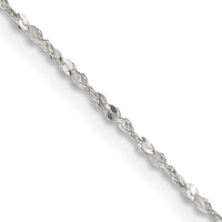 Sterling Silver 1.4mm Twisted Serpentine Chain Necklace